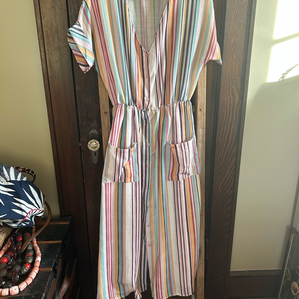 Rare Rejina Pyo Multicolor Striped Maxi Dress, great condition, M